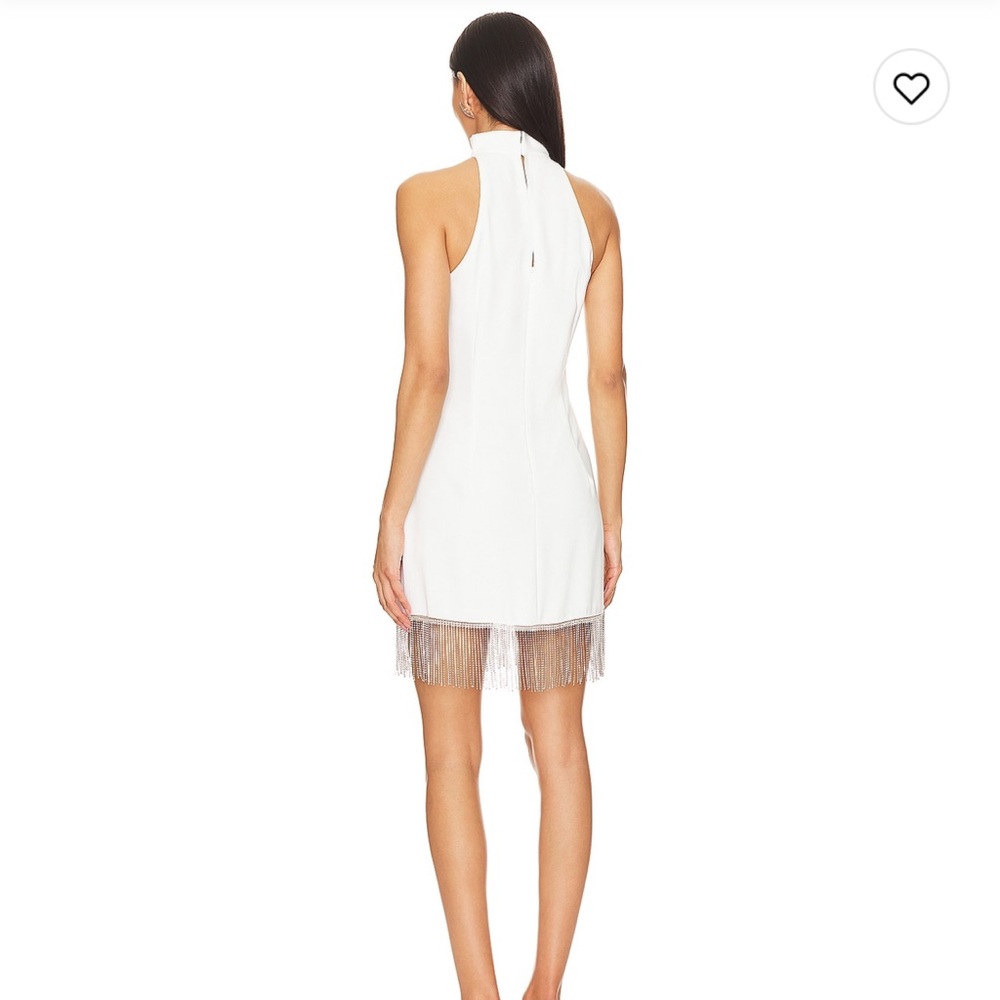 Amanda Uprichard White Mini Dress with Fringe